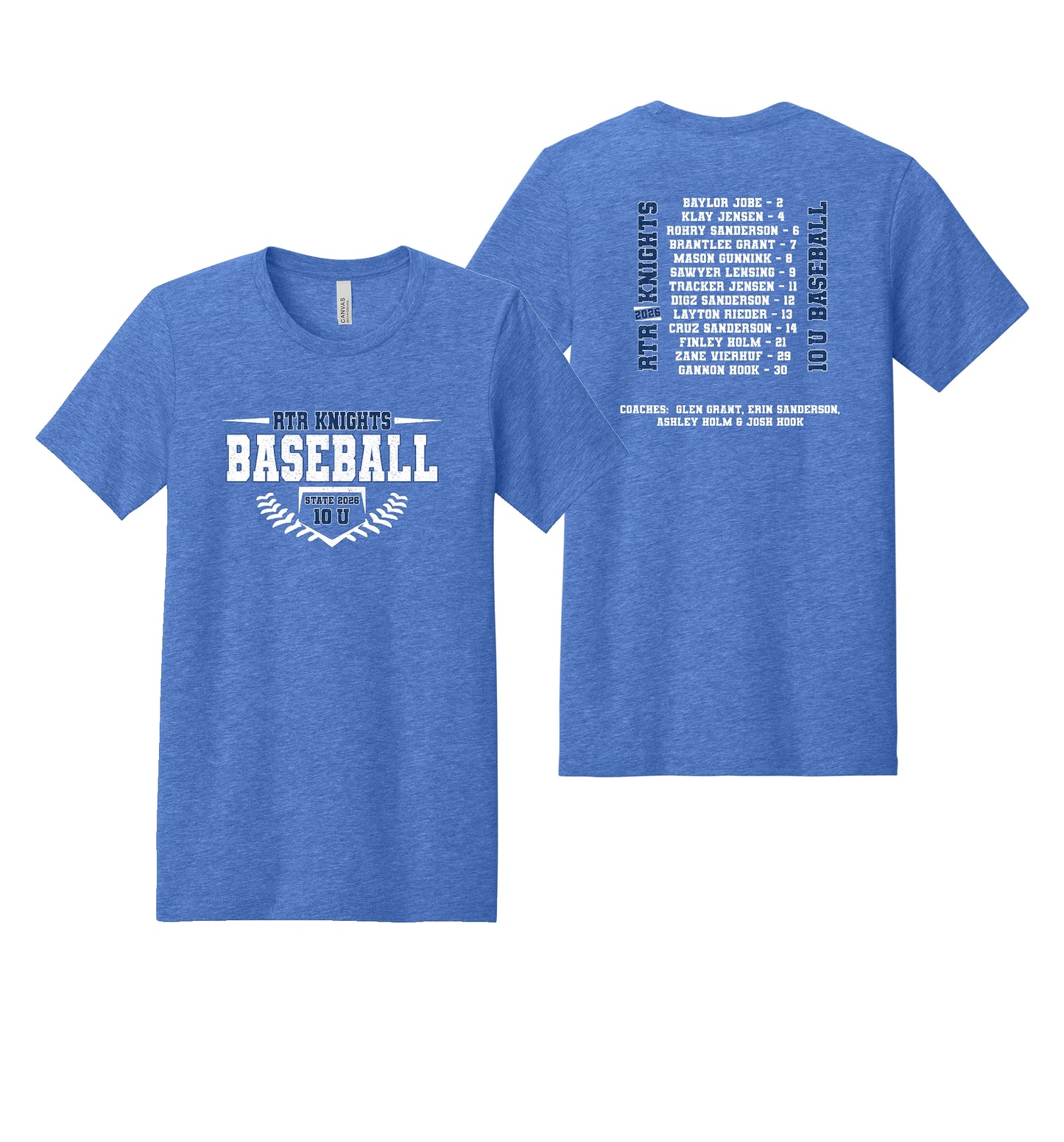 RTR 10 U Baseball tees