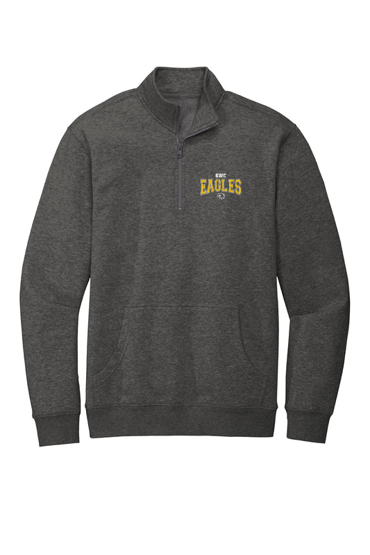 District Quarter Zip Eagles Heathered Charcoal