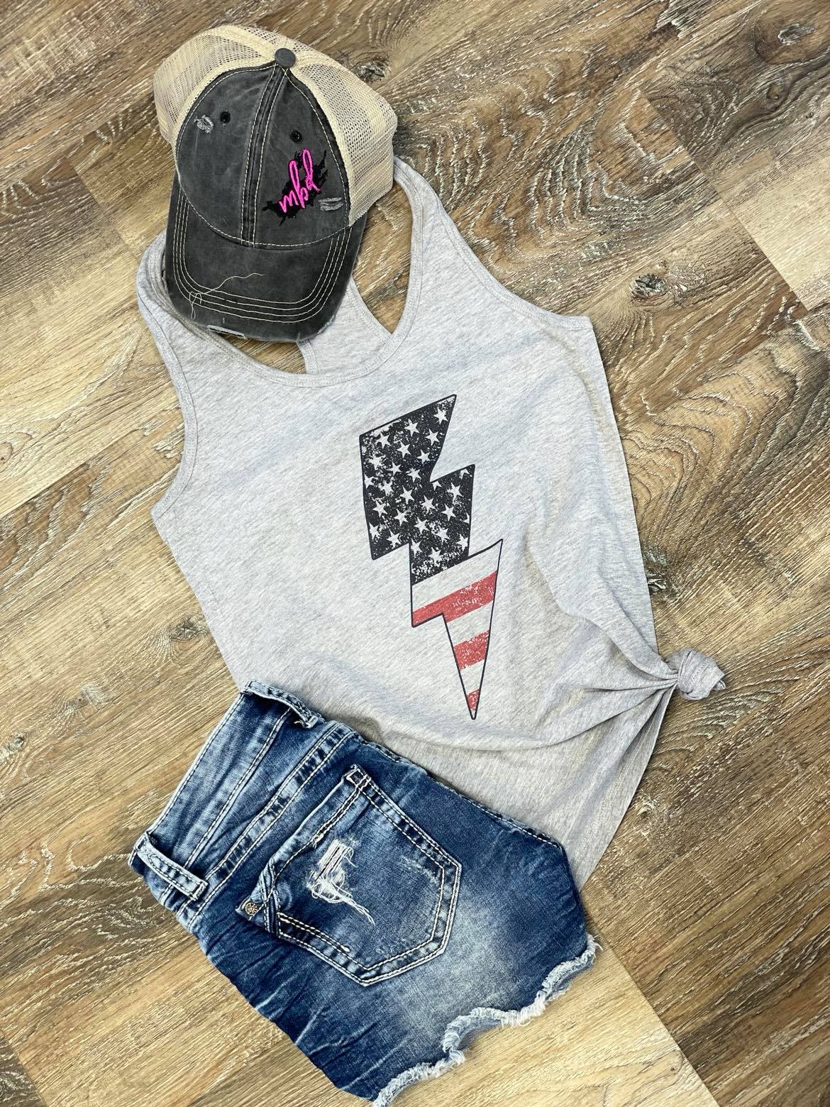 American flag Lightning bolt