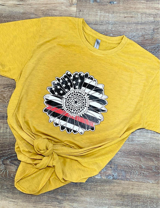 Firefighter Flag Sunflower