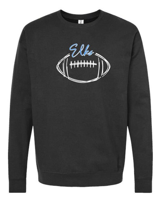 Elks Football Sweatshirt - Customized With Last Name